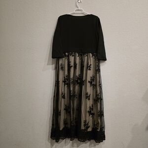 Black Lace Overlay Maxi Dress